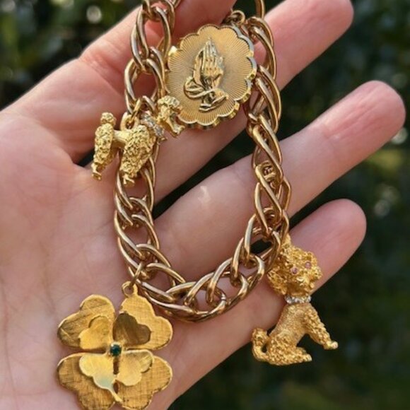 HOBCO House of Borvani 24K Gold Plated Charm BRACELET - Picture 3 of 9